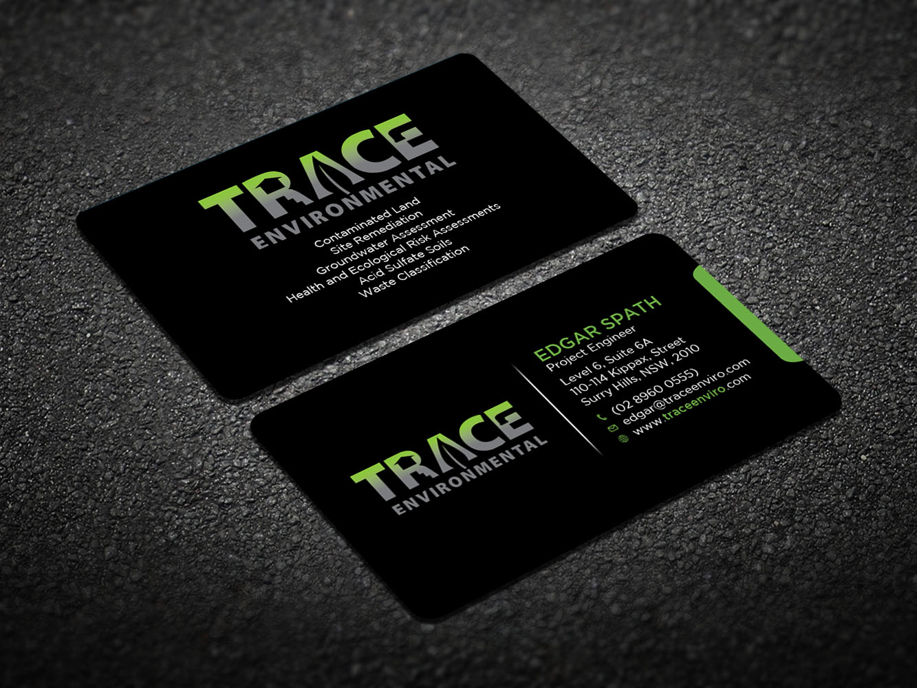 Business Card Design by Verified artistry for TRACE Environmental | Design #12708219