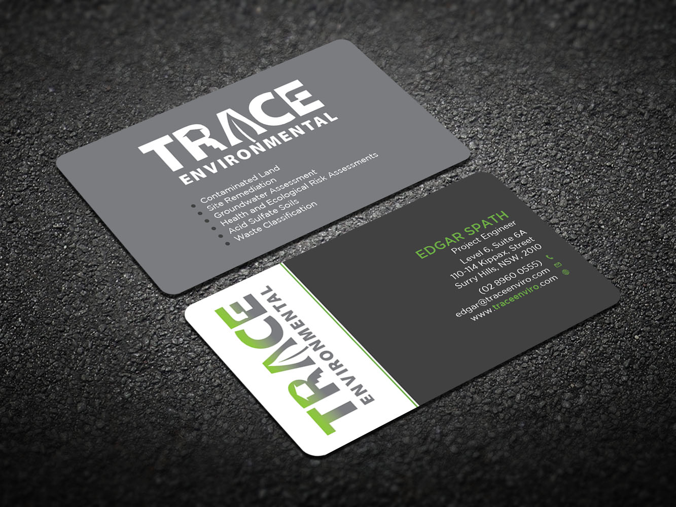 Business Card Design by Verified artistry for TRACE Environmental | Design #12708226