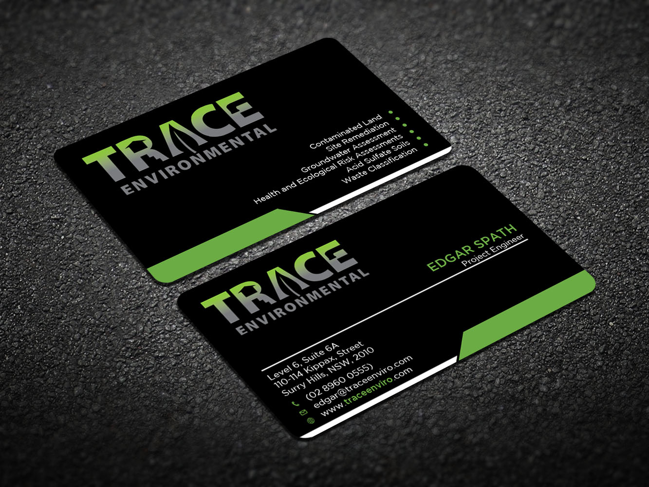 Business Card Design by Verified artistry for TRACE Environmental | Design #12708230