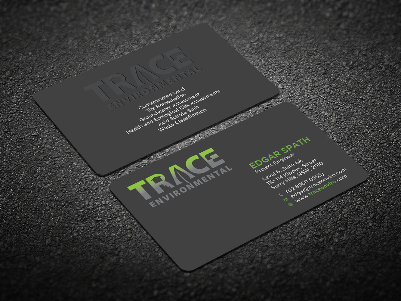 Business Card Design by Verified artistry for TRACE Environmental | Design #12708251