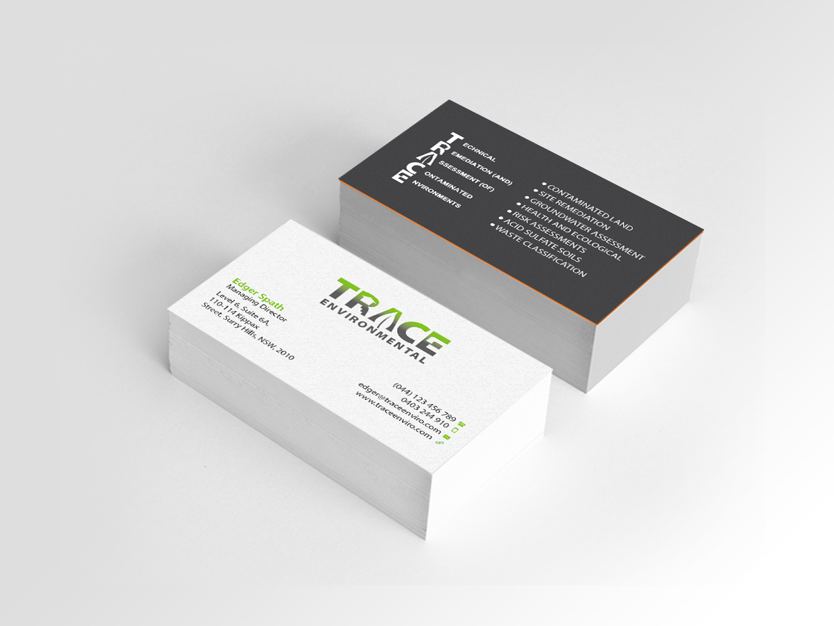 Business Card Design by Creations Box 2015 for TRACE Environmental | Design #12712591