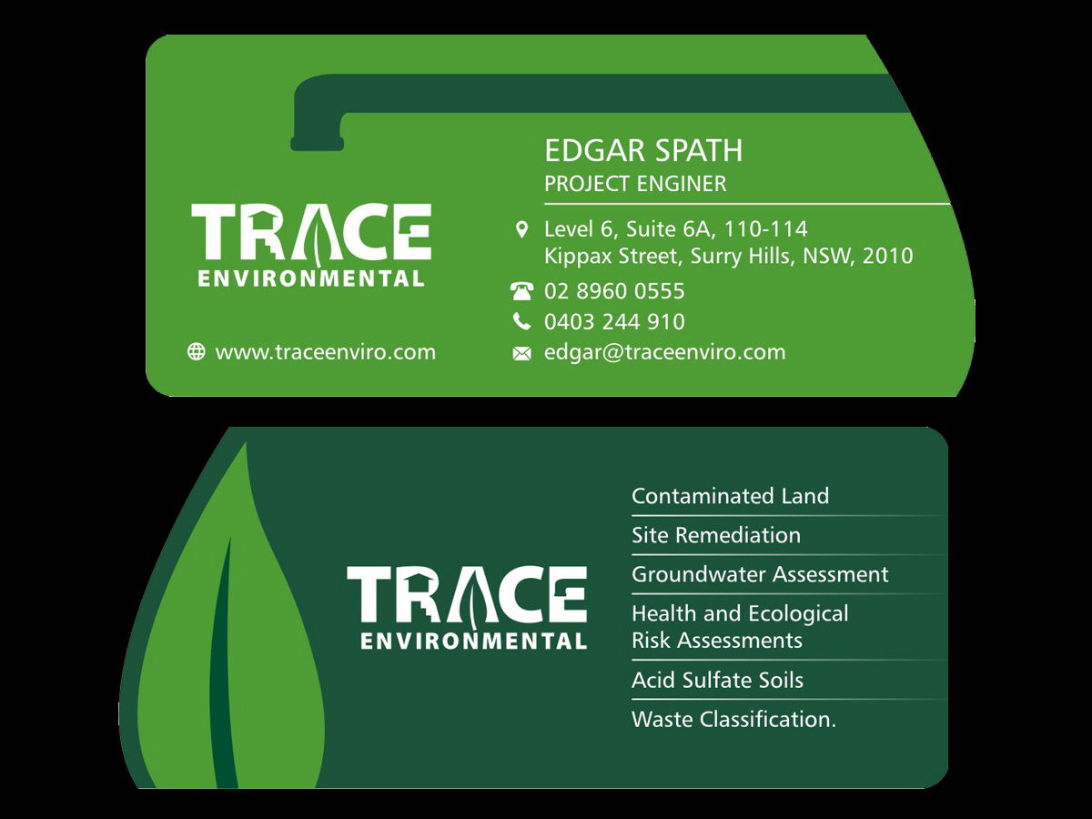 Business Card Design by aRt-n-ideas for TRACE Environmental | Design #12716133