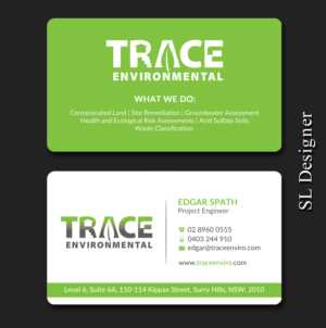 Business Card Design by SL Designer for TRACE Environmental | Design: #12697593