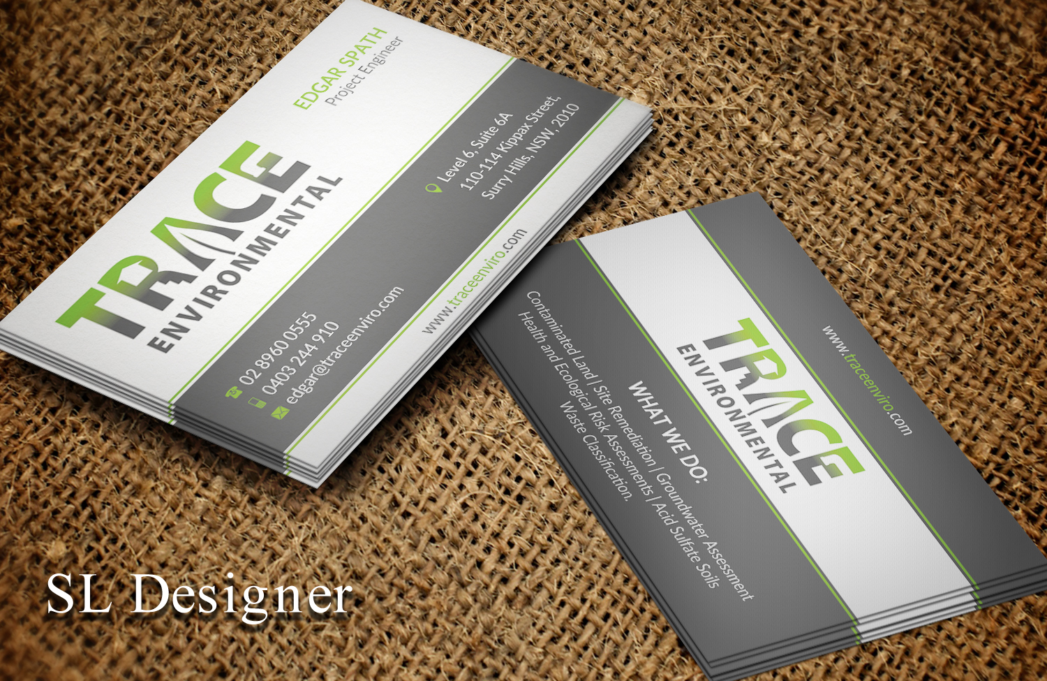 Design de Carte de Visite par SL Designer pour TRACE Environmental | Design #12697606