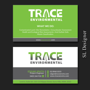 Visitenkarten-Design von SL Designer für TRACE Environmental | Design: #12697613