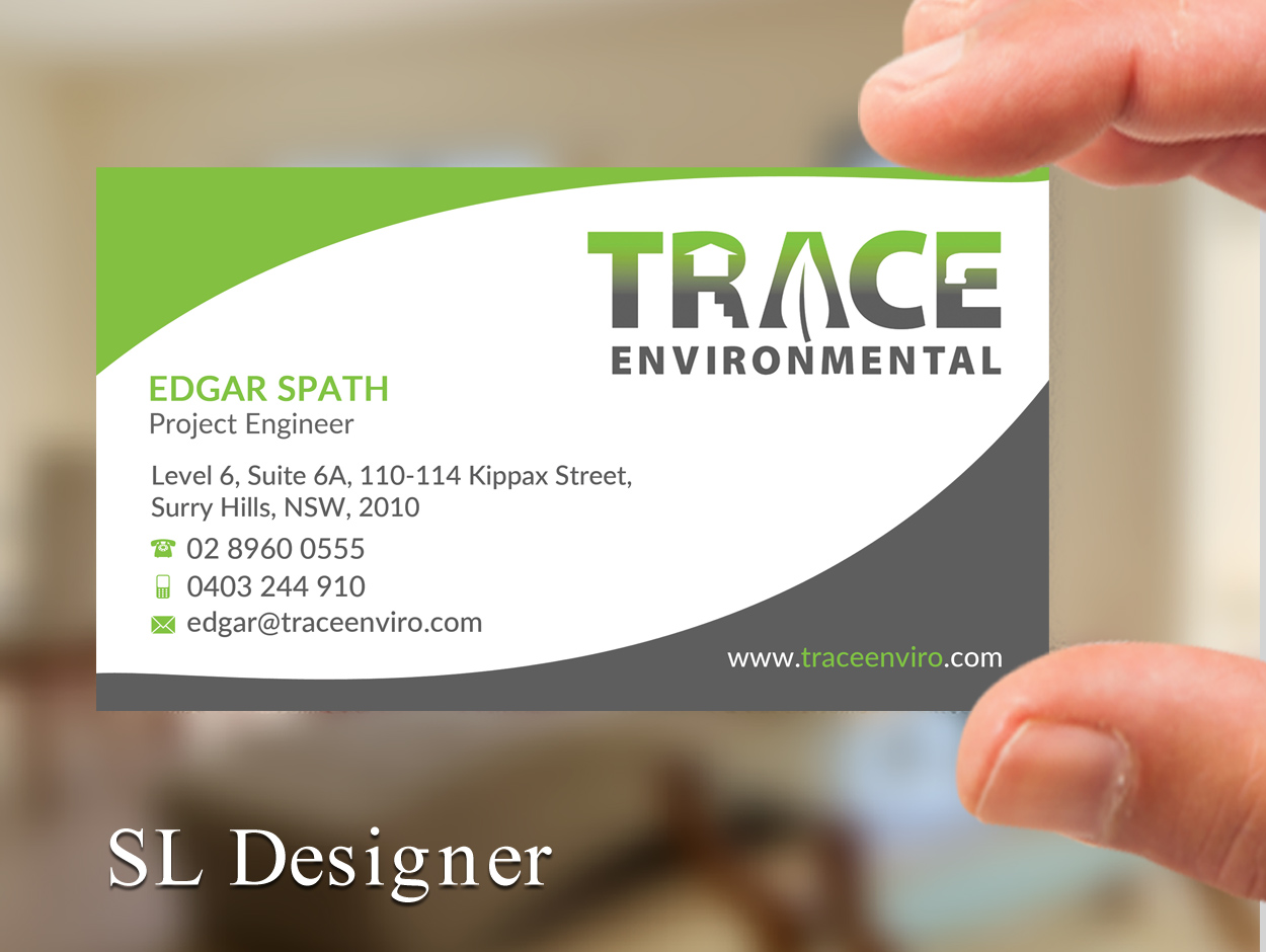 Visitenkarten-Design von SL Designer für TRACE Environmental | Design #12697621