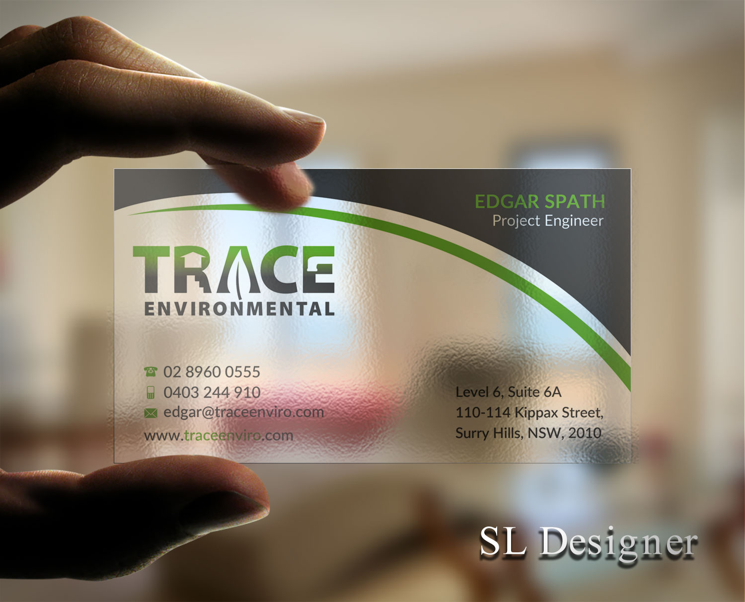 Visitenkarten-Design von SL Designer für TRACE Environmental | Design #12697628