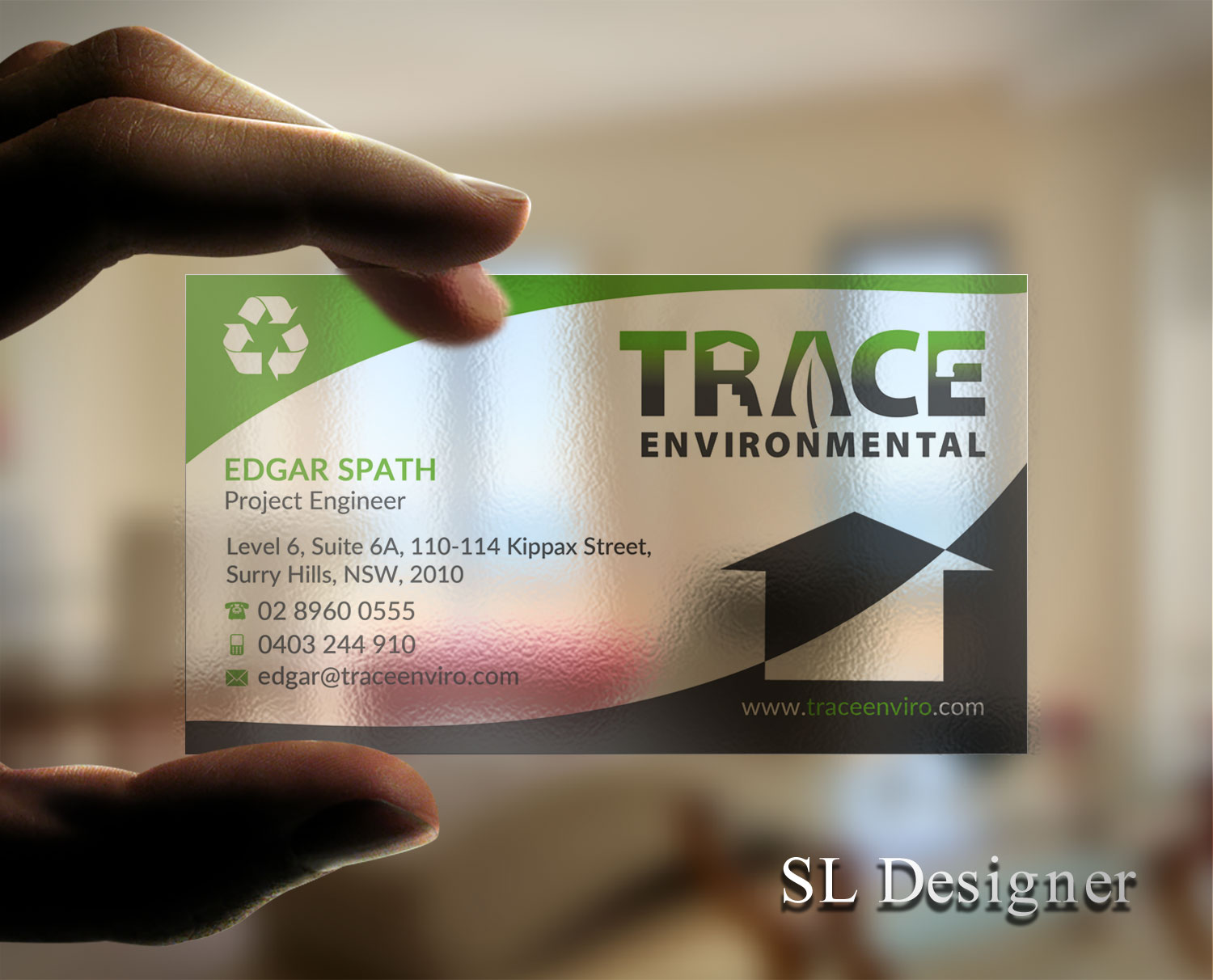 Business Card Design by SL Designer for TRACE Environmental | Design #12722353