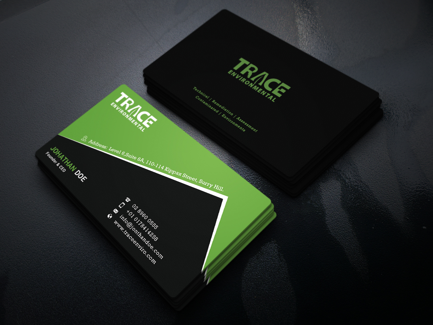Business Card Design by Graphic Flame for TRACE Environmental | Design #12707511