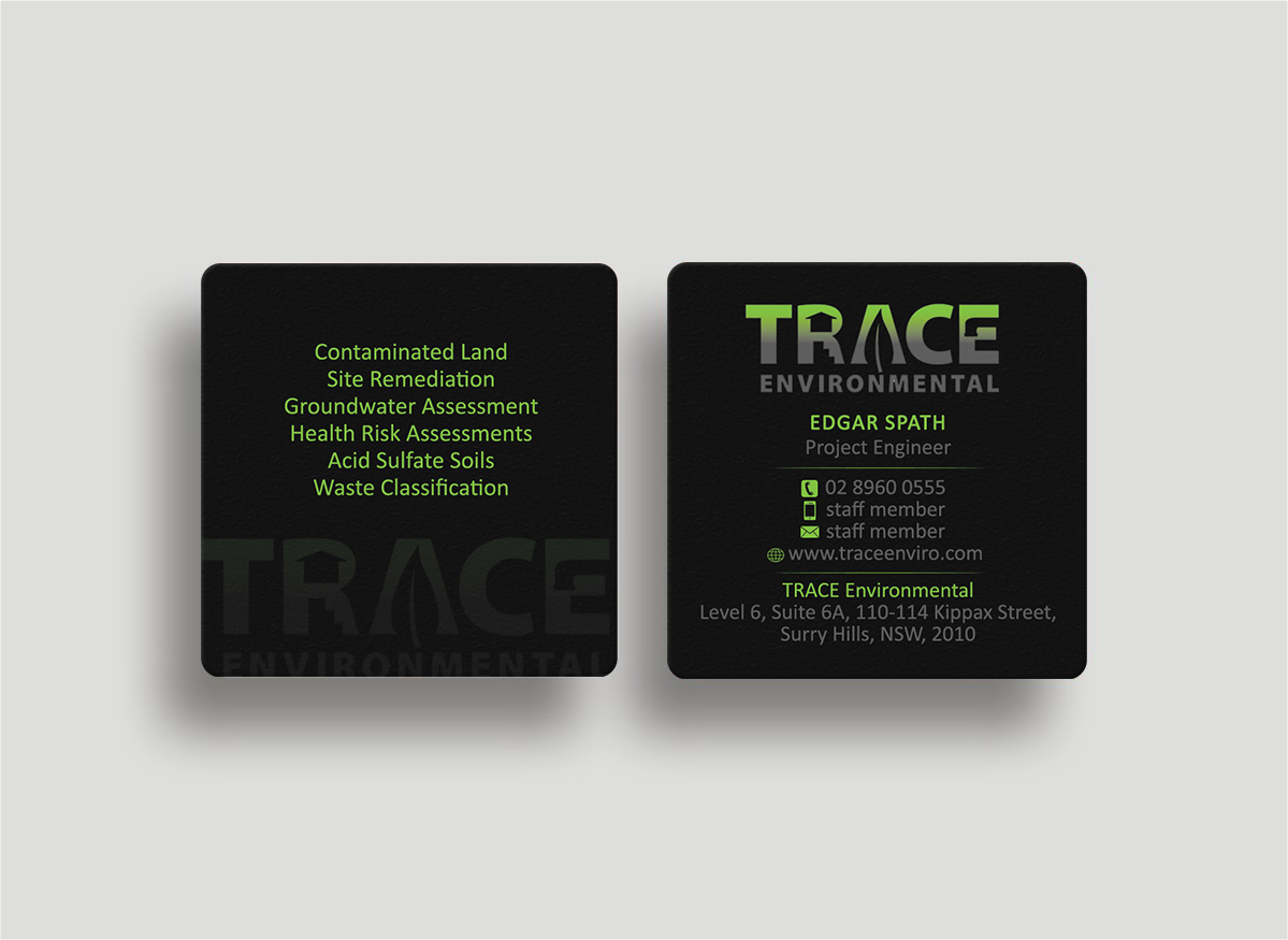 Business Card Design by Designs 2019 for TRACE Environmental | Design #12716685