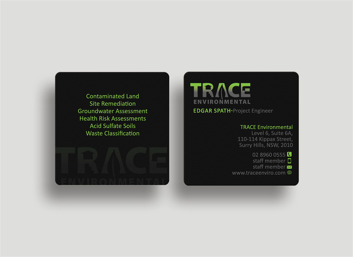 Business Card Design by Designs 2019 for TRACE Environmental | Design #12717010