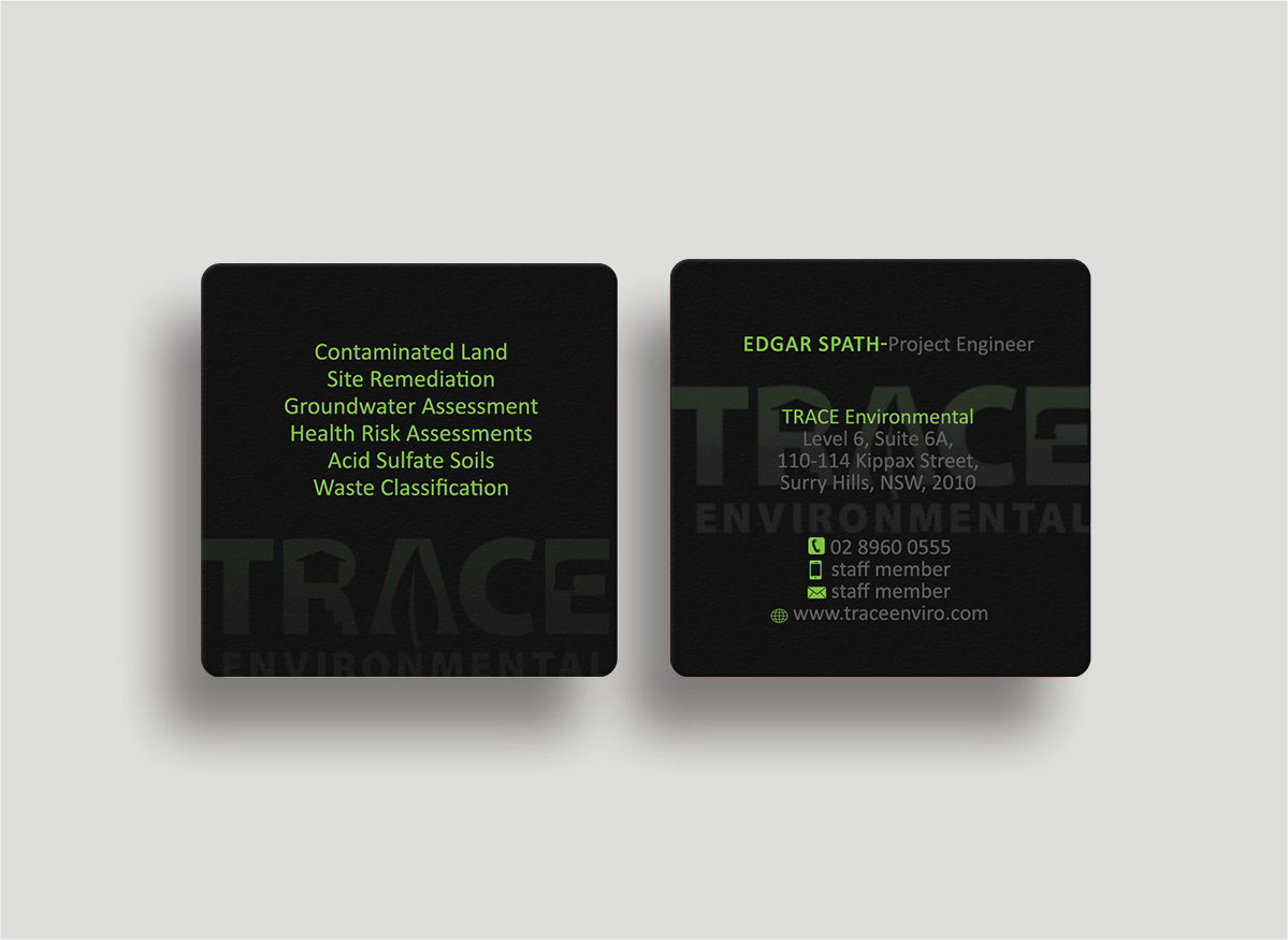 Diseño de Tarjeta de Presentación por Designs 2019 para TRACE Environmental | Diseño #12717011