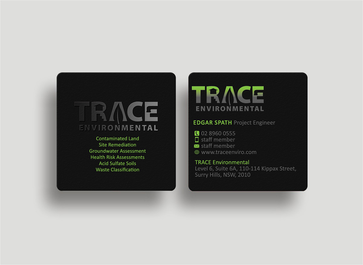 Business Card Design by Designs 2019 for TRACE Environmental | Design #12717012