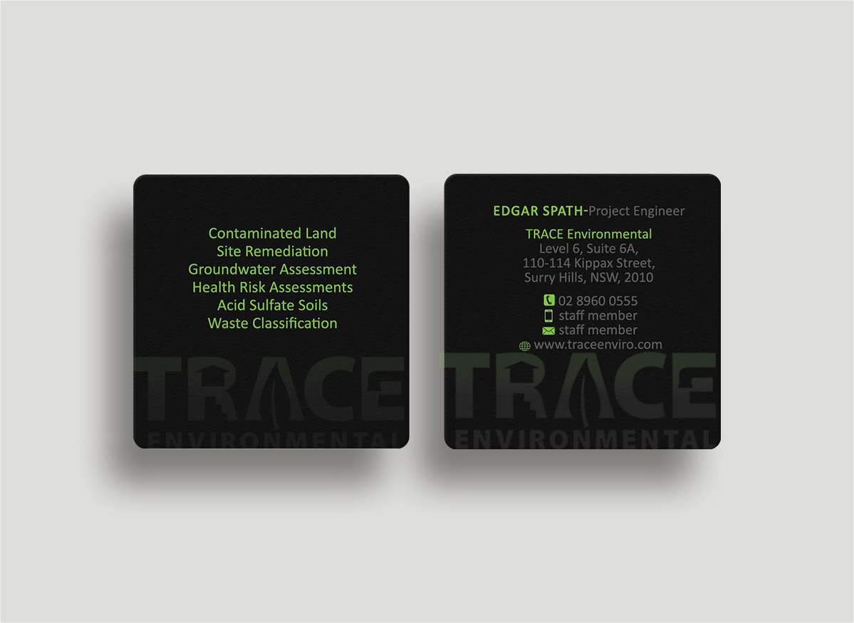 Business Card Design by Designs 2019 for TRACE Environmental | Design #12717013