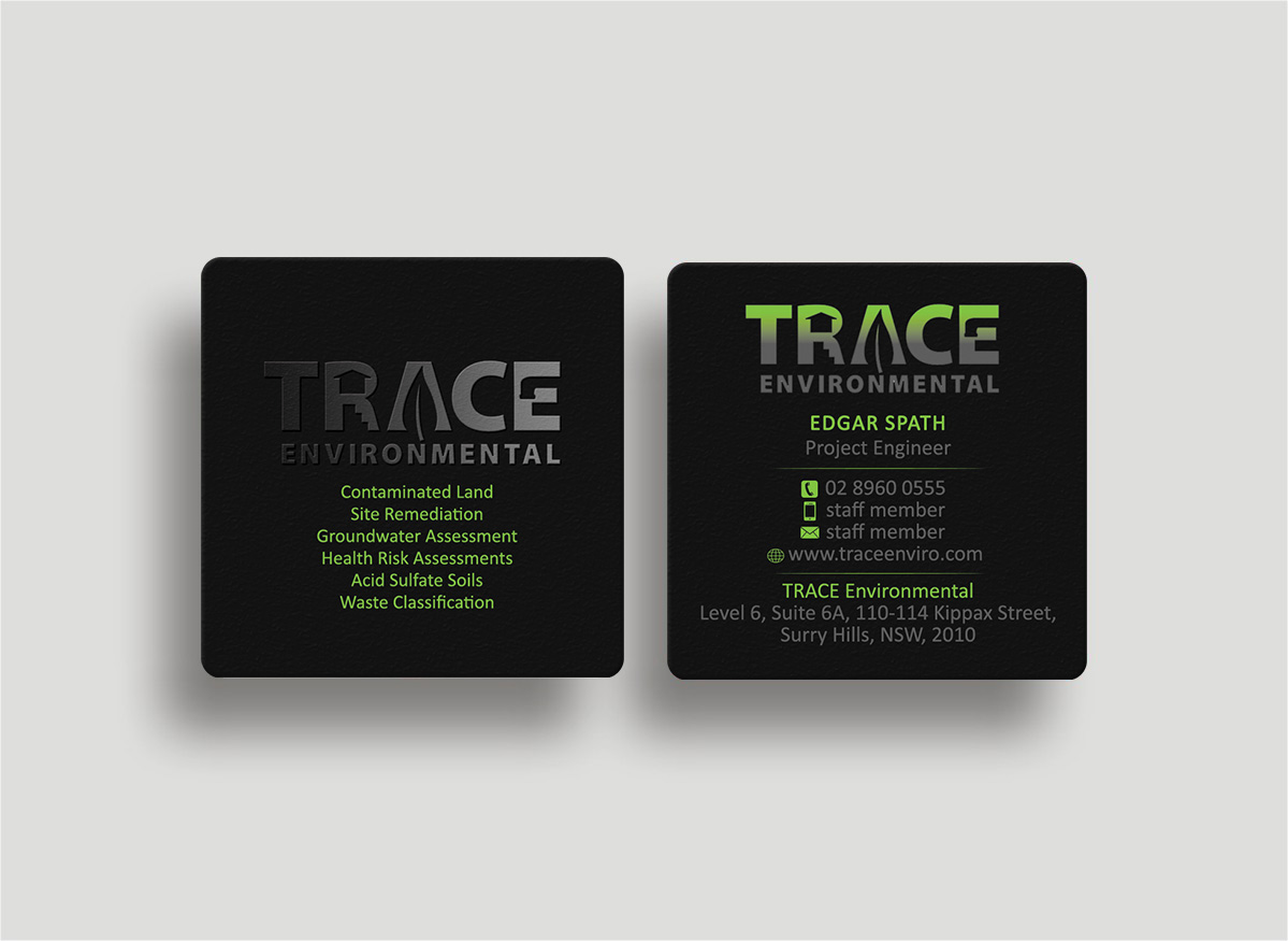 Business Card Design by Designs 2019 for TRACE Environmental | Design #12717014