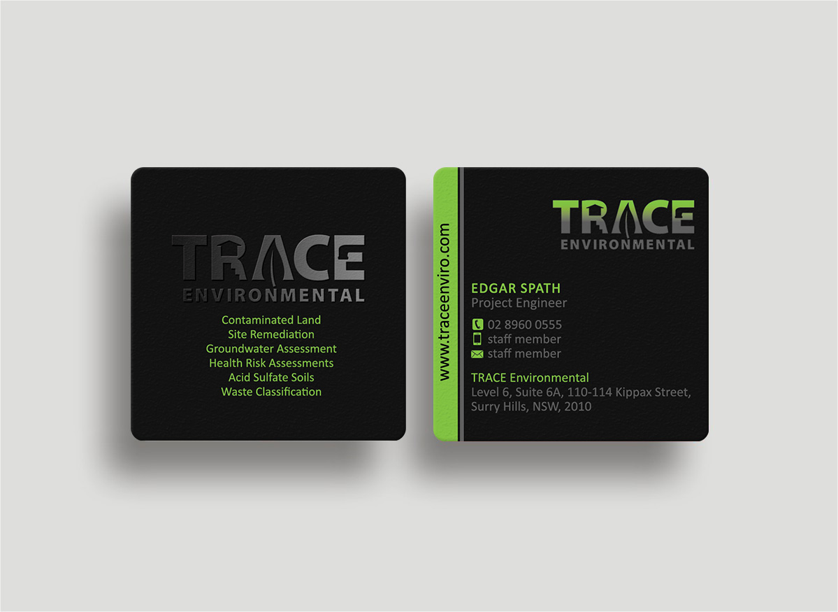 Business Card Design by Designs 2019 for TRACE Environmental | Design #12717151