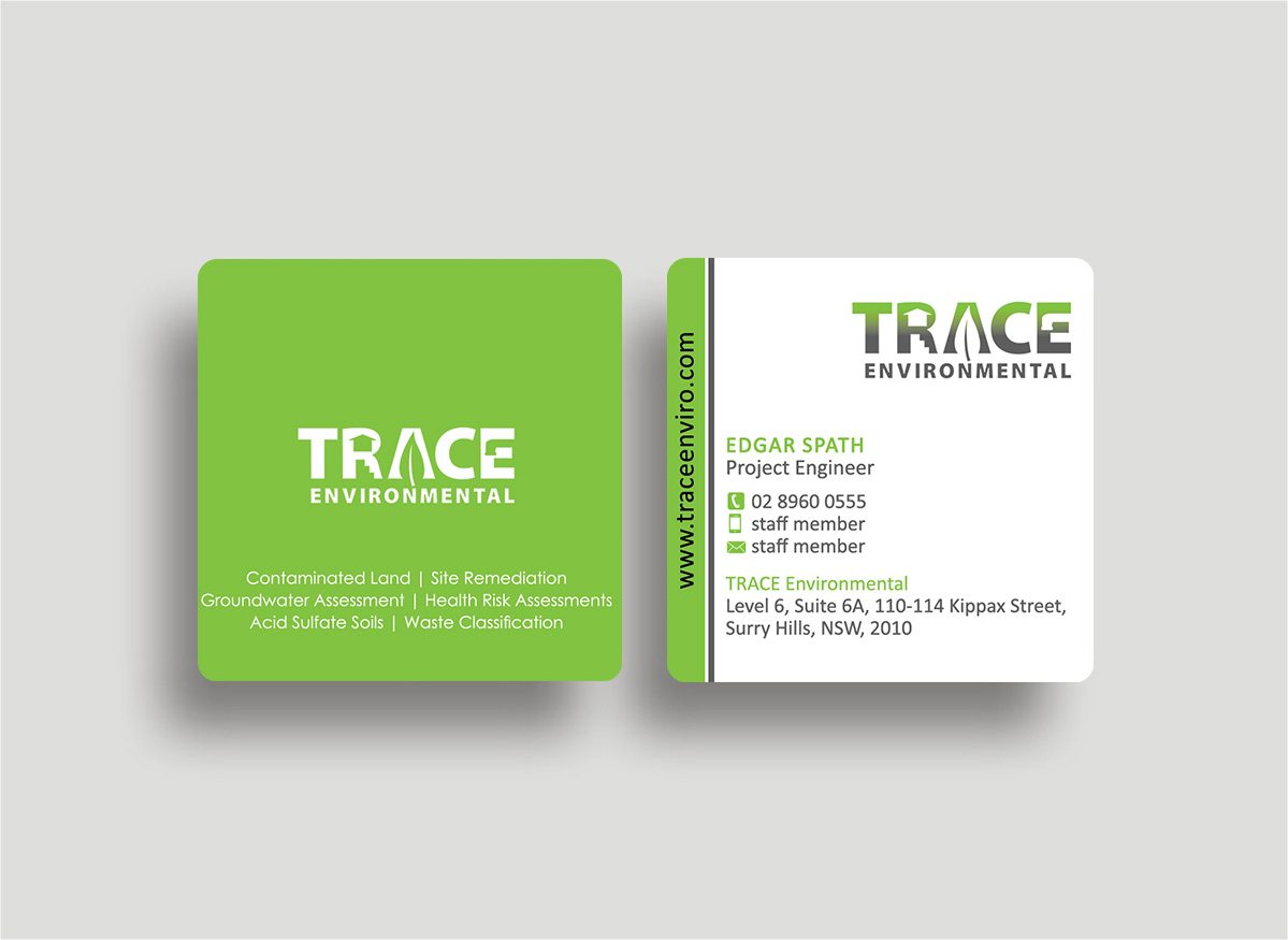 Business Card Design by Designs 2019 for TRACE Environmental | Design #12726429