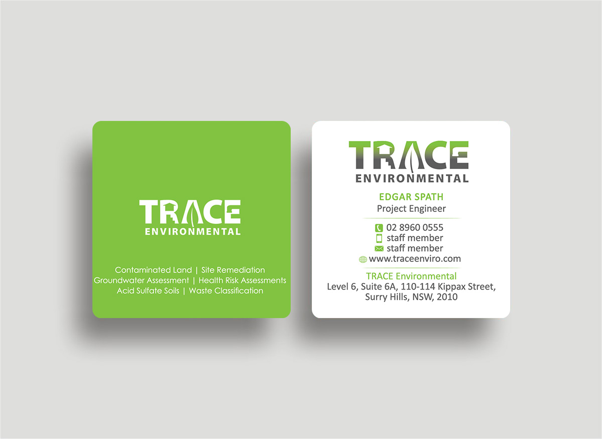 Business Card Design by Designs 2019 for TRACE Environmental | Design #12726477