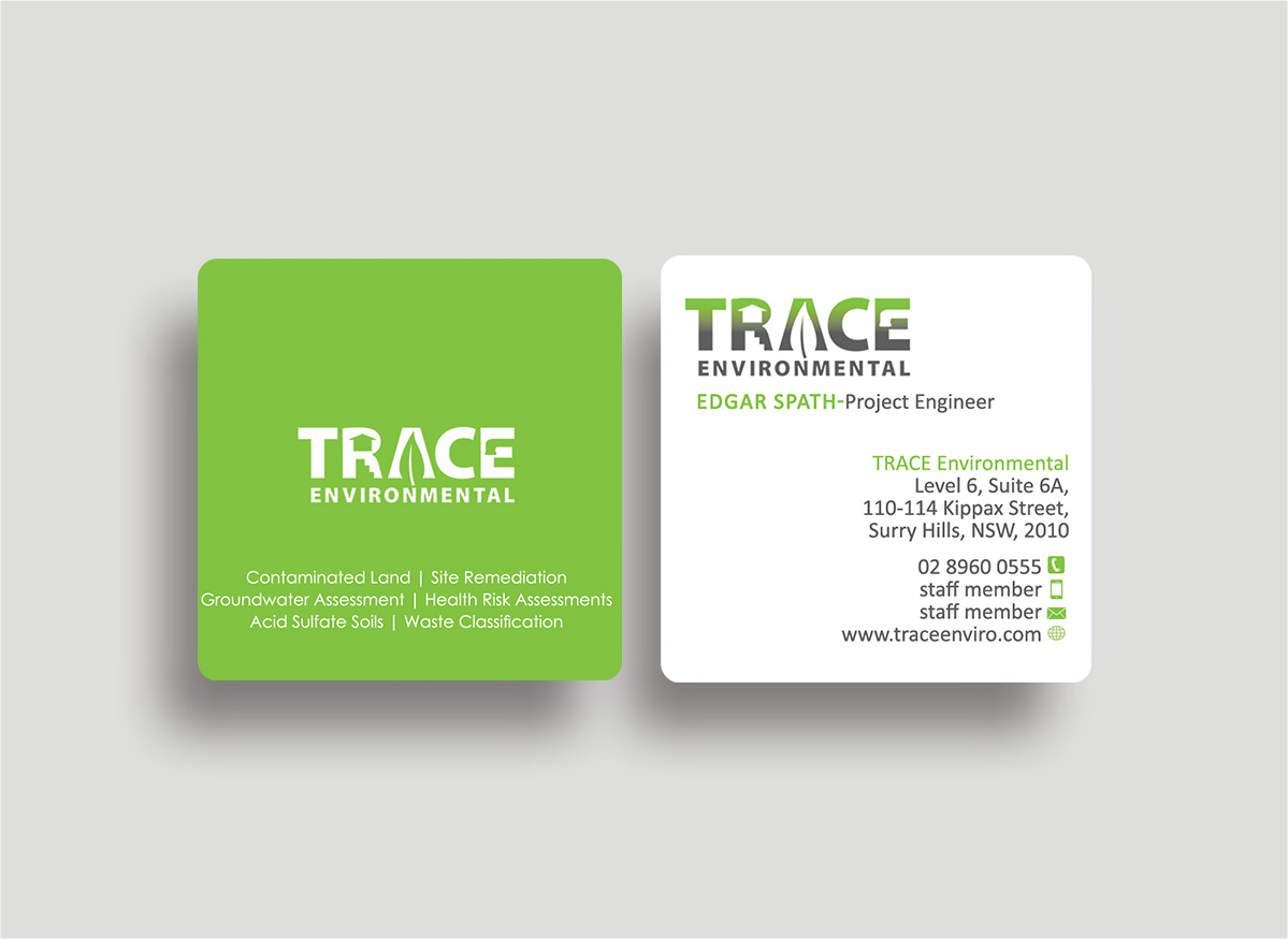 Business Card Design by Designs 2019 for TRACE Environmental | Design #12726478