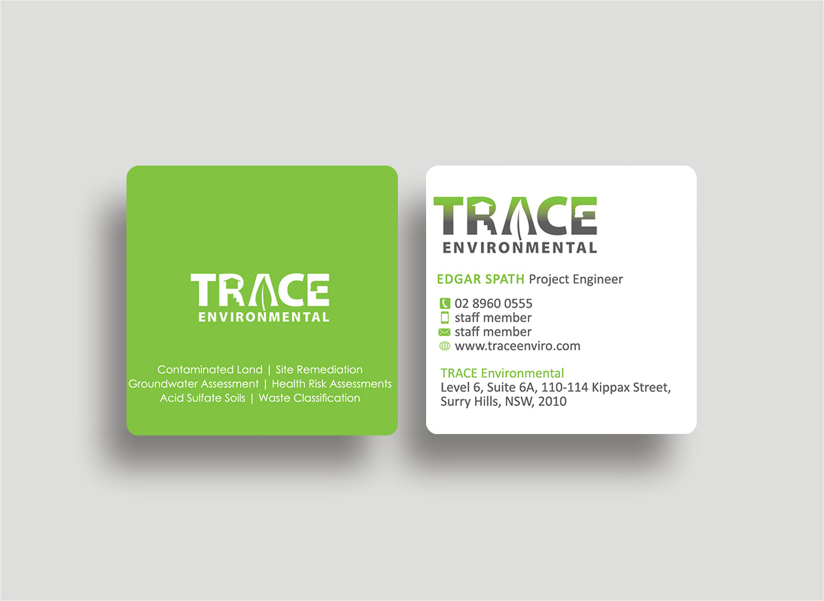 Business Card Design by Designs 2019 for TRACE Environmental | Design #12726480