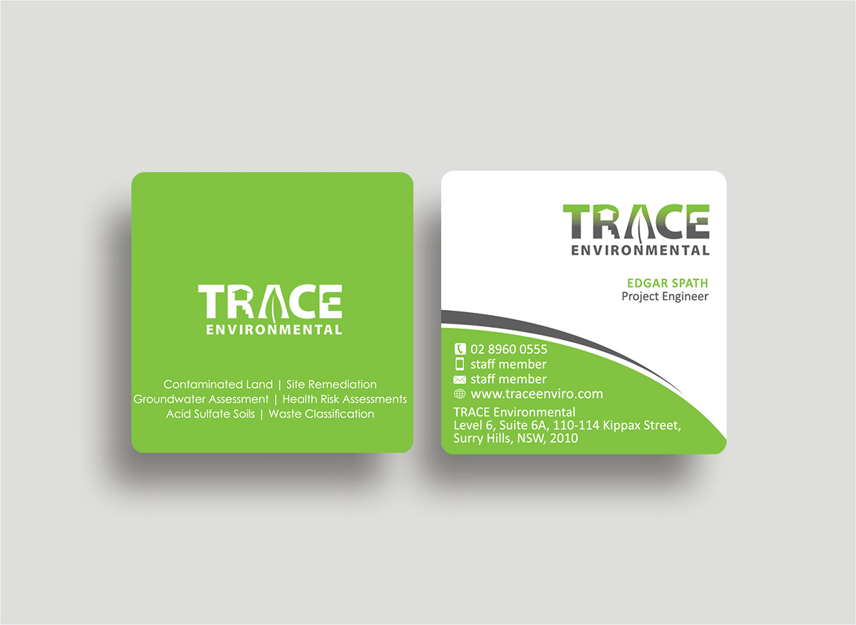 Visitenkarten-Design von Designs 2019 für TRACE Environmental | Design #12726635