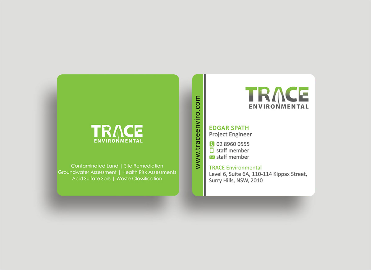 Business Card Design by Designs 2019 for TRACE Environmental | Design #12736667