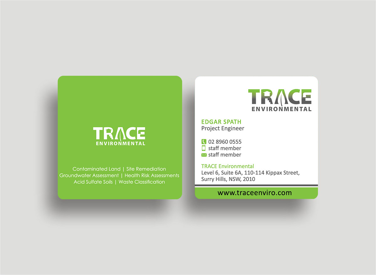 Business Card Design by Designs 2019 for TRACE Environmental | Design #12736688