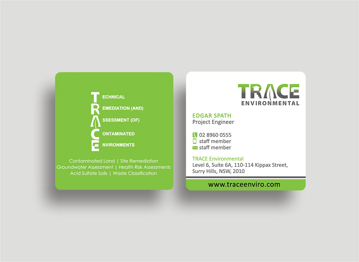 Business Card Design by Designs 2019 for TRACE Environmental | Design #12758324