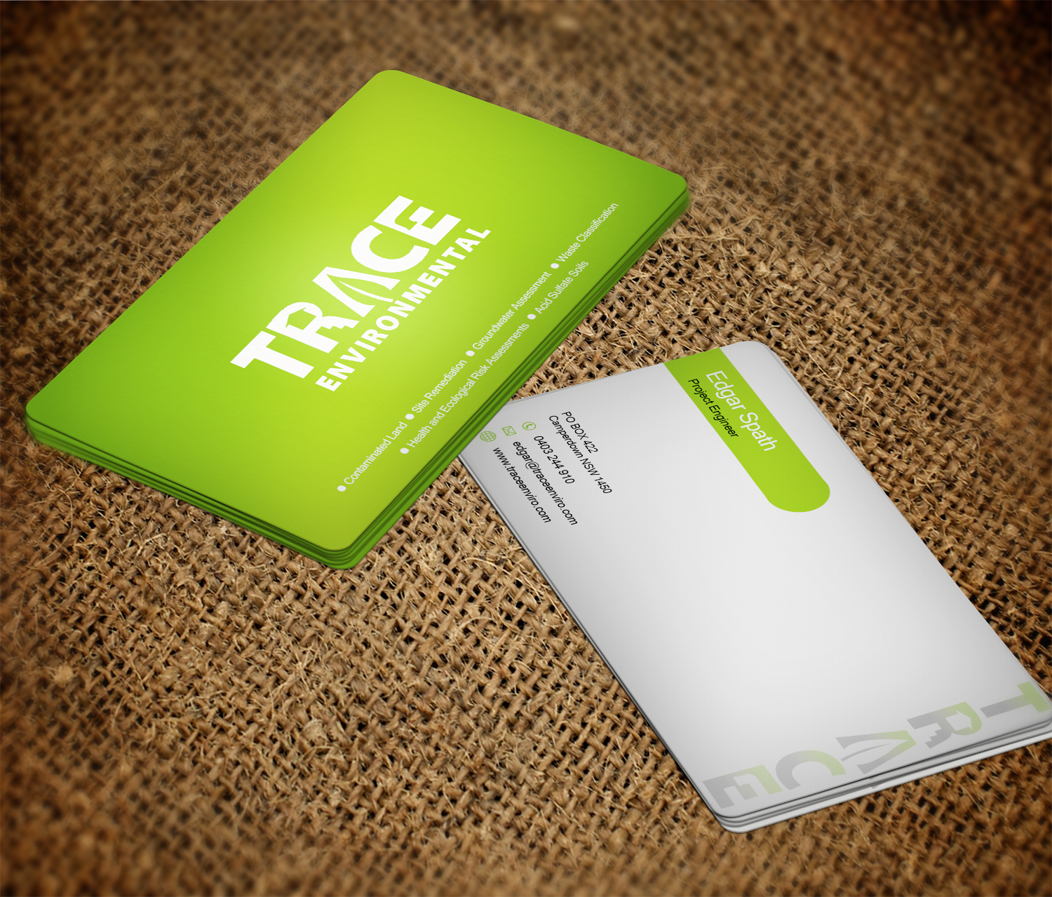 Business Card Design by Imagine Box for TRACE Environmental | Design #12725294