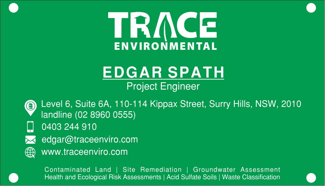 Visitenkarten-Design von Rico Inaray für TRACE Environmental | Design #12704013