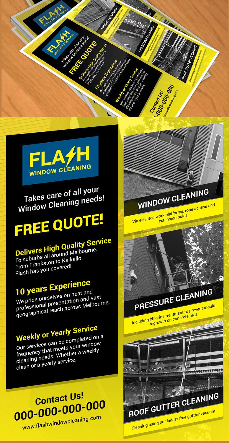 Signage Design by rdesign12 for Flash Window Cleaning | Design #12696345