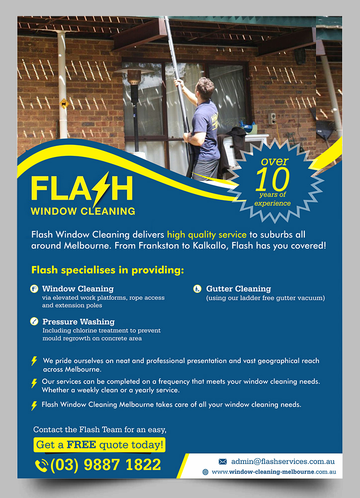 Schilder-Design von ecorokerz für Flash Window Cleaning | Design #12728983
