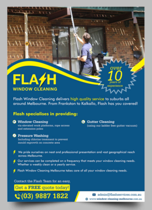 Signage Design by ecorokerz for Flash Window Cleaning | Design #12728983