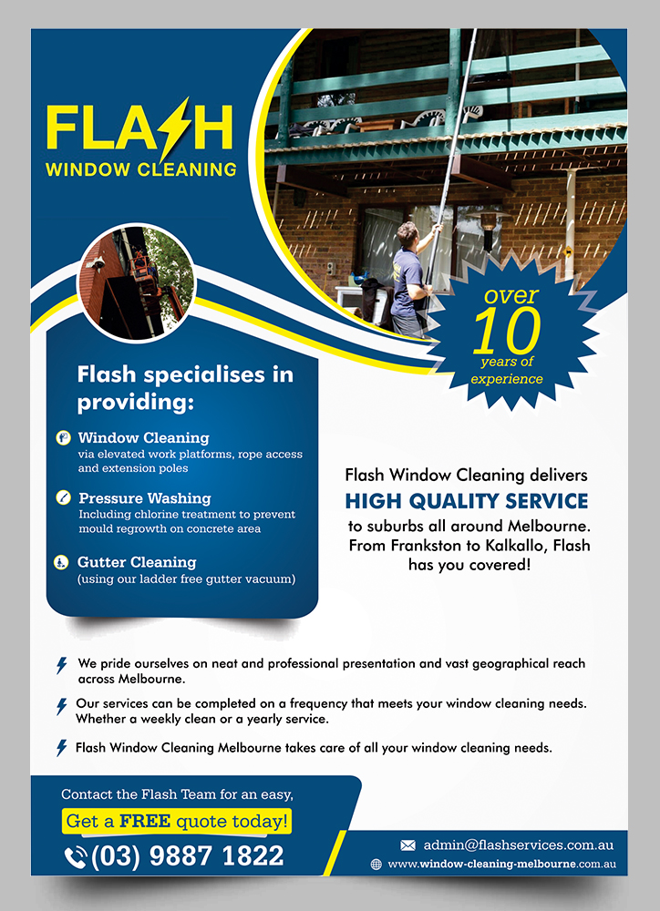 Design de Panneau par ecorokerz pour Flash Window Cleaning | Design #12728985