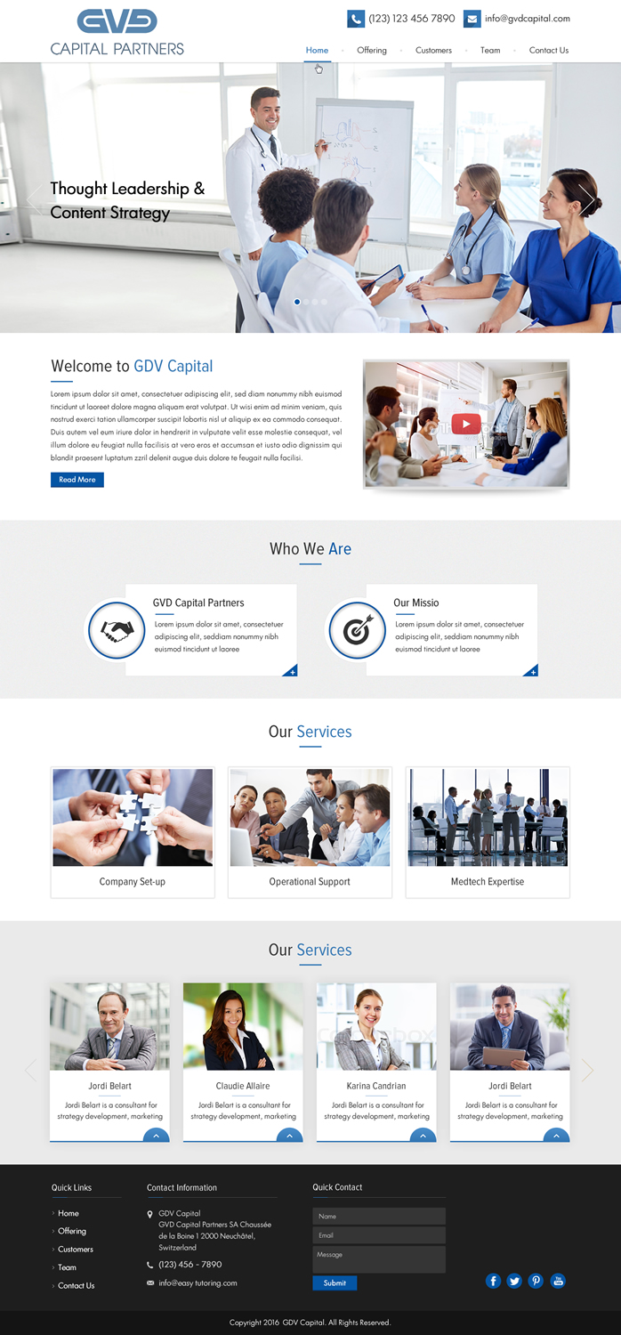 Web Design by Sbss for GVD Capital Partners SA | Design #12718222
