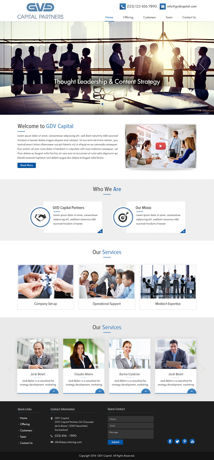Web Design by Sbss for GVD Capital Partners SA | Design #12718223
