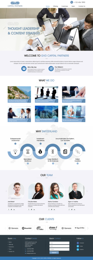 Web Design by Sbss for GVD Capital Partners SA | Design: #12728166