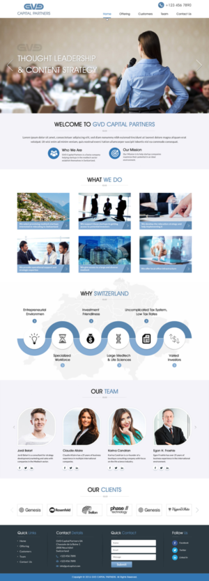Web Design by Sbss for GVD Capital Partners SA | Design: #12728167