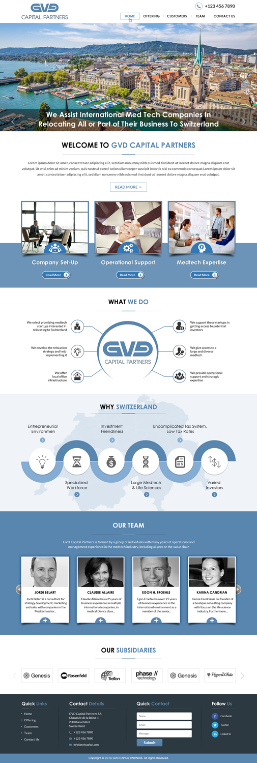 Web Design par Sbss pour GVD Capital Partners SA | Design #12745678