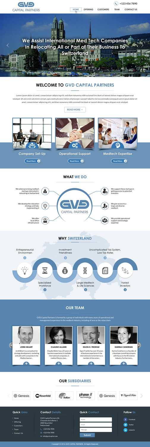 Web Design by Sbss for GVD Capital Partners SA | Design #12745679