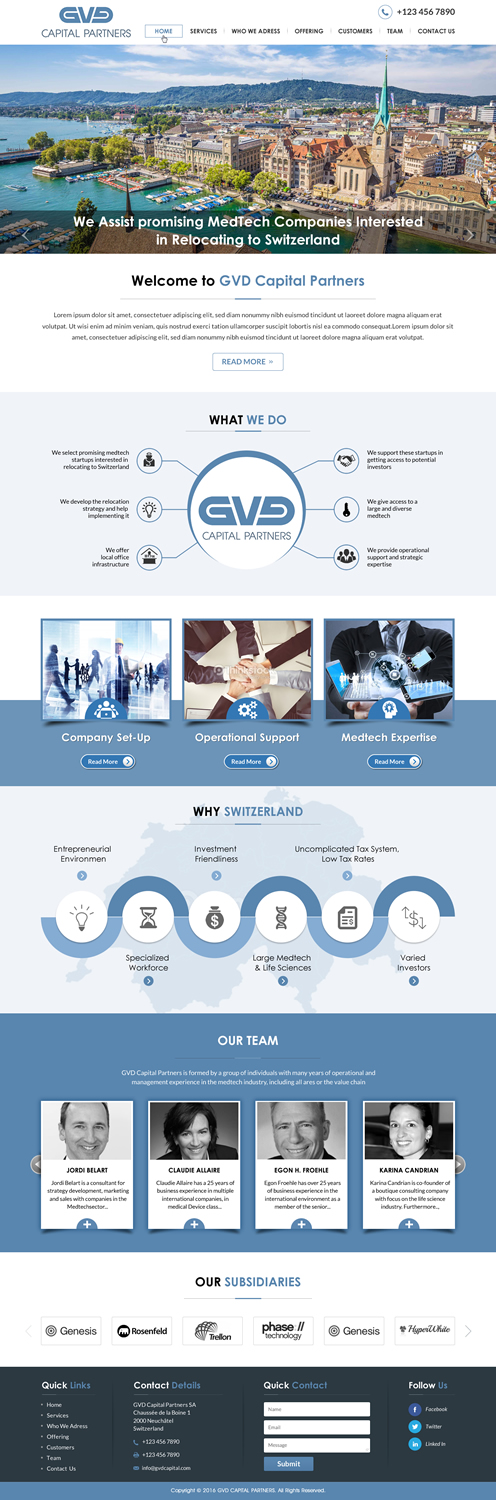 Web Design by Sbss for GVD Capital Partners SA | Design #12805113