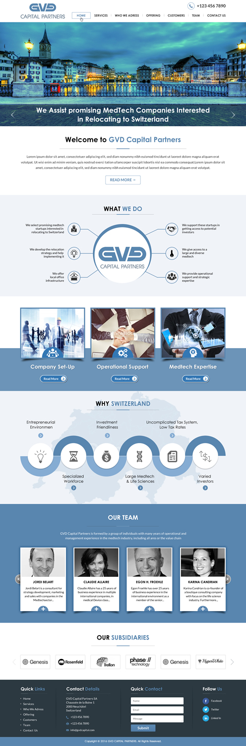Web Design by Sbss for GVD Capital Partners SA | Design #12847391