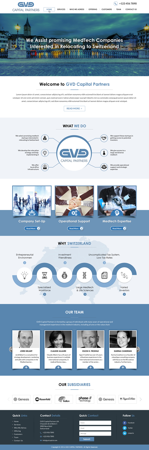 Web Design by Sbss for GVD Capital Partners SA | Design: #12847392