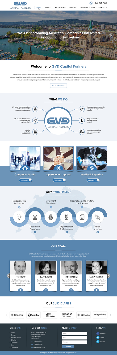 Web Design by Sbss for GVD Capital Partners SA | Design #12996003