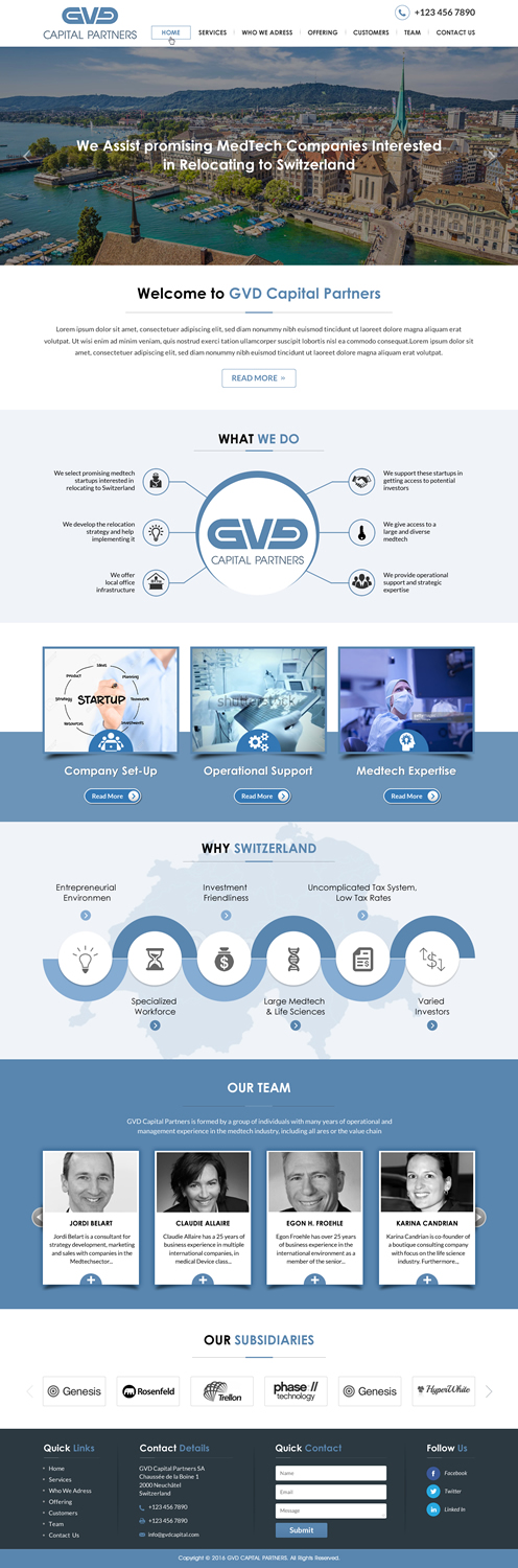 Web Design by Sbss for GVD Capital Partners SA | Design #13005565