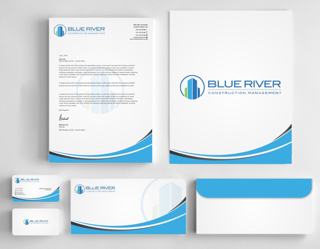 Stationery Design by AwsomeD for The Blue River Group | Design #12740297