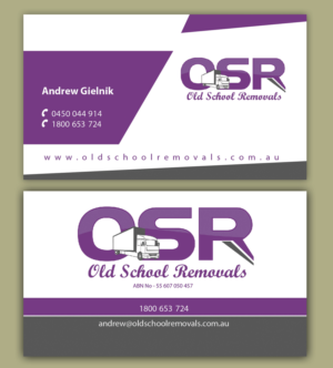 Design de Carte de Visite par shyamalart pour Old School Removals Pty Ltd | Design : #12707929