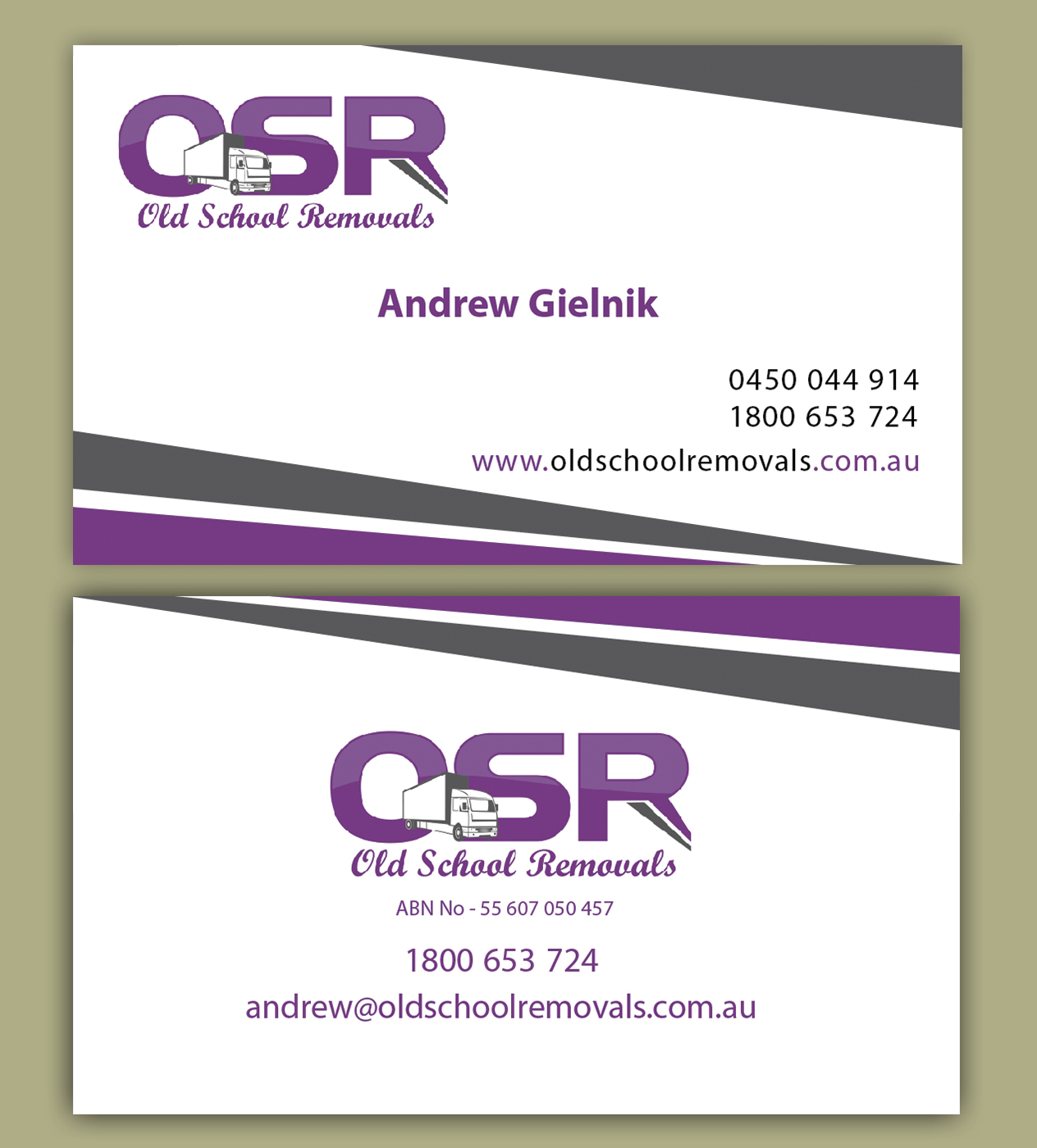Design de Carte de Visite par shyamalart pour Old School Removals Pty Ltd | Design #12708047