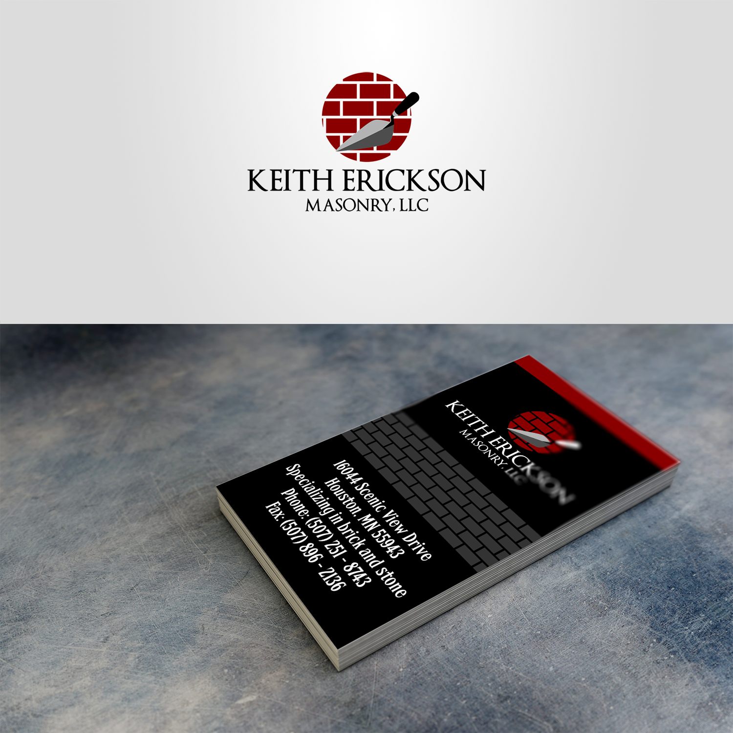 Logo Design by doarnora for Keith Erickson Masonry, LLC | Design #12805733