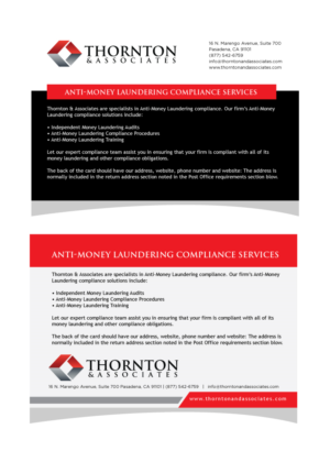 Design de Carte Postale par adparkltd pour Thornton & Associates, LLC | Design : #12721518